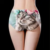 在飛比找ETMall東森購物網優惠-印花卡通圖案貓咪性感低腰內褲