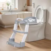 Advwin Foldable 2-in-1 Toddler Potty Training Seat with Stool Ladder Height Adjustable Toilet Training Seat