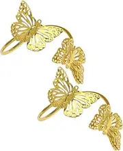 MOLUCKFU Pcs Napkin Holder Butterfly Napkin Rings Accessory Stylish Table Decor