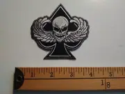 ACE SPADES BIKER BIKER MC SKULL PATCH CREST BADGE EMBLEM ECUSSON