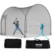 VEVOR Baseball Batting Cage, Softball and Baseball Batting Cage Net and Frame, 12x12x10ft Practice Portable Cage Net with Carry Bag, Heavy Duty Enclos