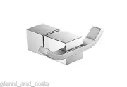 BATHROOM DOUBLE TOWEL ROBE HOOK - SQUARE DESIGN
