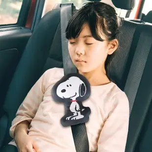 真愛日本 史努比 SNOOPY 站姿黑 造型減壓套 安全帶減壓套 魔鬼氈 安全帶護套 兒童車用安全帶 裝飾