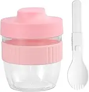 RdjEokf Overnight Oats Containers, With Lids and Spoons, Portable Yogurt Container Jar Leakproof Cereal and Milk to Go Container, Large Capacity Airtight Jars for Milk, Cereal, Fruit (Pink)