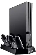 OSTENT Dual Controller Charger Cooling Fan USB Hub Vertical Stand for Sony PS4/Slim/Pro Console