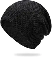 [Yizhichu19900502] Big Size XL 58-63cm Winter Beanie Knit Hat for Men, Oversize Warm Thick Skullcap