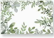 AnyDesign 50 Pack Greenery Paper Place Mats Watercolor Green Leaves Disposable Placemat 11x17 Spring Summer Decorative Paper Table Mats for Dinner Table Setting Wedding Party Supplies, (A1360)