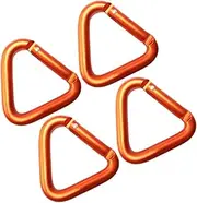 ifundom 4pcs Aluminum Carabiner Clips Large Triangle Mountaineering Buckle Keychain Carabiner Locking Snap Hook