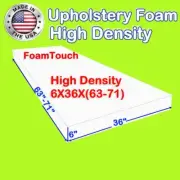 FoamTouch High Density Upholstery Foam Cushion 6" x 36" x (63-71)" Custom Cut