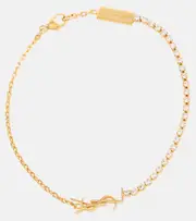 [Saint Laurent] Saint Laurent Cassandre embellished bracelet M gold