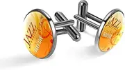 [Generic] Men's Cufflinks, Jazz Music Notes Cuff Links for Men, Classic Cufflinks Black for Suit Shirt Wedding Business Birthday Jewelry Gift