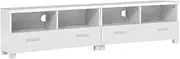 Artiss TV Unit Cabinet Entertainment Units, 180cm Length Stand Table Cabinets Storage Shelf Organiser Cupboard Home Living Room Bedroom Furniture, with 2 Drawer and Cable Management Holes White