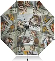 [RPLIFE] Umbrella, Lightweight Durable Automatic Open/close Umbrella for Women, Travel Umbrellas for Rain, Wind and Sun, Michelangelo Paint Ceiling Sistine Chapel