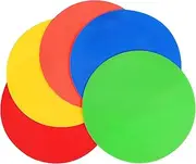 BIUDECO 5pcs Sports Spot Markers for Gym Flat Football Training Cones Bright Colors Durable Agility Markers for Indoor and Outdoor Exercises