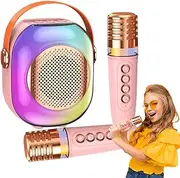 Mirpuytn Portable Karaoke Machine for Kids,Small Wireless Children Karaoke Machine | Heavy Bass Karaoke Machine for Singing Lovers for Bedroom, School Stage