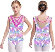[iEFiEL] Gymnastics Leotards for Girls Athletic Bodysuit One Piece Ballet Dance Tank Top Jumpsuit 4-14T