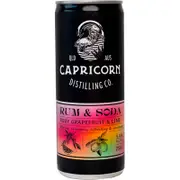 Capricorn Distilling Rum & Soda With Grapefruit & Lime 250mL