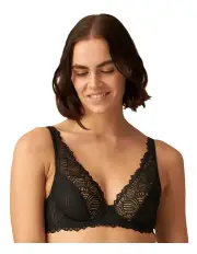 [Naturana] The Friday Sheer Recycled Lace Underwire Bra in Black