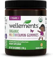Wellements Children's Organic Multivitamin Gummies, Kids Daily Dose Gummy of Vitamins A,B,C,D and E Plus Zinc. No Artificial Colors, Flavors or Unnecessary Preservatives.