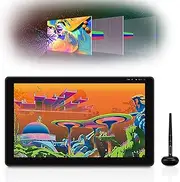 Anti-Glare Etched Glass Drawing Tablet with Screen, Passive Pen, 21.5 Inches (16:9) + 1920x1080 Resolution + Remote Control Shortcut Keys + Full Lamination Screen + 140% SRGB + >266PPS,Grey