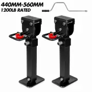 X-BULL Drop Down Legs 440MM- 560MM Trailer Steel Legs Caravan Corner 1200LBS Black