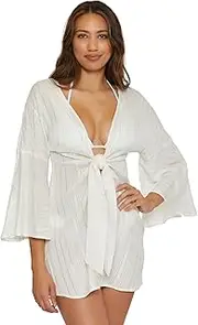 [BECCA] Women's Radiance Woven Tunic, Casual, Pull On, Beach Cover Ups