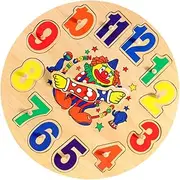 ERINGOGO 1 Set Wooden Clock Educational of DIY Sorting Clock Puzzle for Enhance Fine Motor Skills Colors Shapes and Concepts Montessori Learning Tool