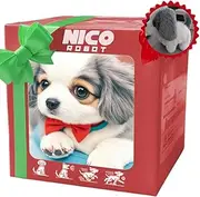 My Realistic Robot Puppy, Robot Dogs That Act Like Real Dog, for Sitting, Barking, Walking, Running, Tail Wagging, Children's Interactive Electronic Puppy Plush Toy for Holiday Present D