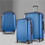 20" 24" 28" Luggage Wanderlite 3pcs Trolley Set Travel Suitcase Storage Organiser Carry On Hard Case TSA Lightweight Blue