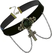 [Yardenfun] Retro Cross Short Necklace Stylish Necklace Decor Fashion Accessory Choker for Women Women