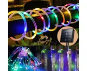 LED Solar Rope Tube Fairy String Lights Strip Outdoor Garden Yard Dusk-to-Dawn-Multi-Color-12 m 100 Leds-2 Packs