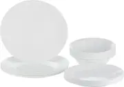 Corelle Bella Faenza 18 Piece Dinnerware Set - White Dining Set Kitchen & Dinner