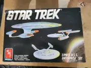 Star Trek 3 Piece U.S.S Enterprise Set Model Kit #6618 AMT/Ertl 1988(RU 12-1)