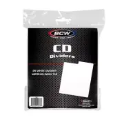50 BCW White Plastic Tabbed Compact Disc CD / DVD / Blu Ray Dividers