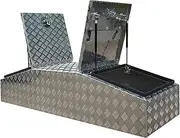 ALCYBD Heavy Duty Drawer Toolbox Aluminum Plaid Sliding Side Drawer with Truck and Pickup Top Cover(Silver)