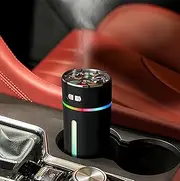 USB Car Humidifier & Diffuser - Small Humidifier 300ml, 2 Spray Modes, 7-Colour LED Mood Lighting, Auto Shut-Off, for Car/Office/Home Use