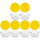 Pyrex 7200 2-Cup Glass Storage Bowl & 7200-PC Meyer Yellow Plastic Lid (6-Pack)