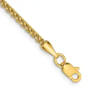 Avariah 14K Yellow Gold 2mm Semi-Solid Wheat with Lobster Lock Anklet