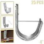 25 Pcs 4" J Hook Wall Mount w/ Retaining Clip Network Cable Cord Wire Management