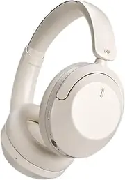 [iKF] T3 Noise Cancelling Headphones Bluetooth 5.4 Over Ear Headphones Wireless with Deep Bass, 125H Playtime, App Customize EQ, Foldable Headphones for Travel, Workout, Cycling (Beige)