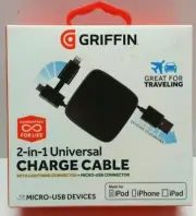 Griffin 2 In 1 Universal Charge Cable with Lightning and Micro USB Connector