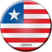 Liberia Flag 12" Circle Metal Sign