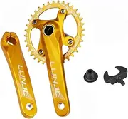 Bicycle Crankset, MTB Crankset 170mm Crank Arm CNC 104BCD Hollow Integrated Cranksets 32/34/36/38T Round Narrow Wide Teeth Chainring Suitable for 8/9/10/11 Speed