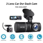 FHD1080P 3Lens Car DVR Dash Cam Video Recorder G-Sensor Front/Inside/Rear Camera
