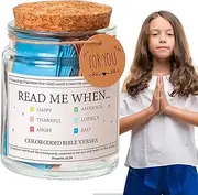 Bible Verses in Jar for Emotions and Feelings,Bible Verse Cards,Scripture Cards,Scripture Jar Blessings and Gratitude Jar with Versatile Scripture Cards for Church Biblical Based Easter