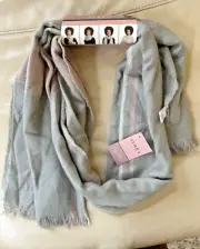 NWT Women's Serra Oversized Blanket Scarf Dove Gray & Light Pink Highlights
