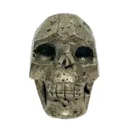 Pyrite Fools Gold Skull Healing Crystal Carving 1026g