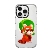 iPhone 16 Pro Clear Case MagSafe Compatible Red Panda with Leaf