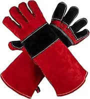 Grill Armor Welding Gloves – 16inch 932℉ - Leather Forge/Mig/Stick – Heat/Fire Resistant Gloves, Mitts/Pot Holders For Oven, Grill, BBQ, Furnace, Stove, Fireplace, Tig Welder, Animal Handling Glove