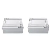 2x Gibson Gifts Mirror Crystal Jewellery Box Trinket Decor 19cm Rectangle White